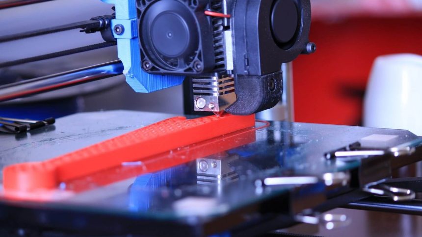 ABS layer by layer on 3D FDM printer platform