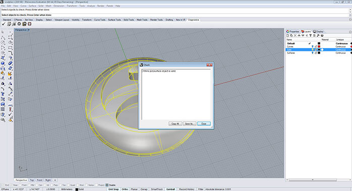 Rhino polysurface object is valid