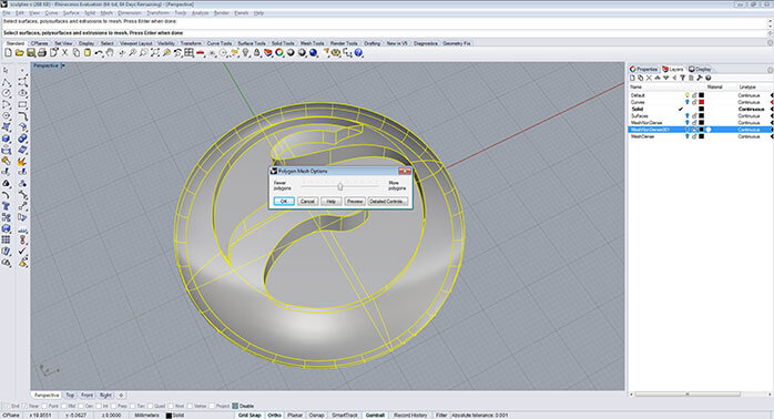 Rhino polygon mesh options