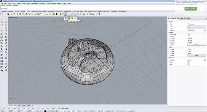 Rhino select open meshes